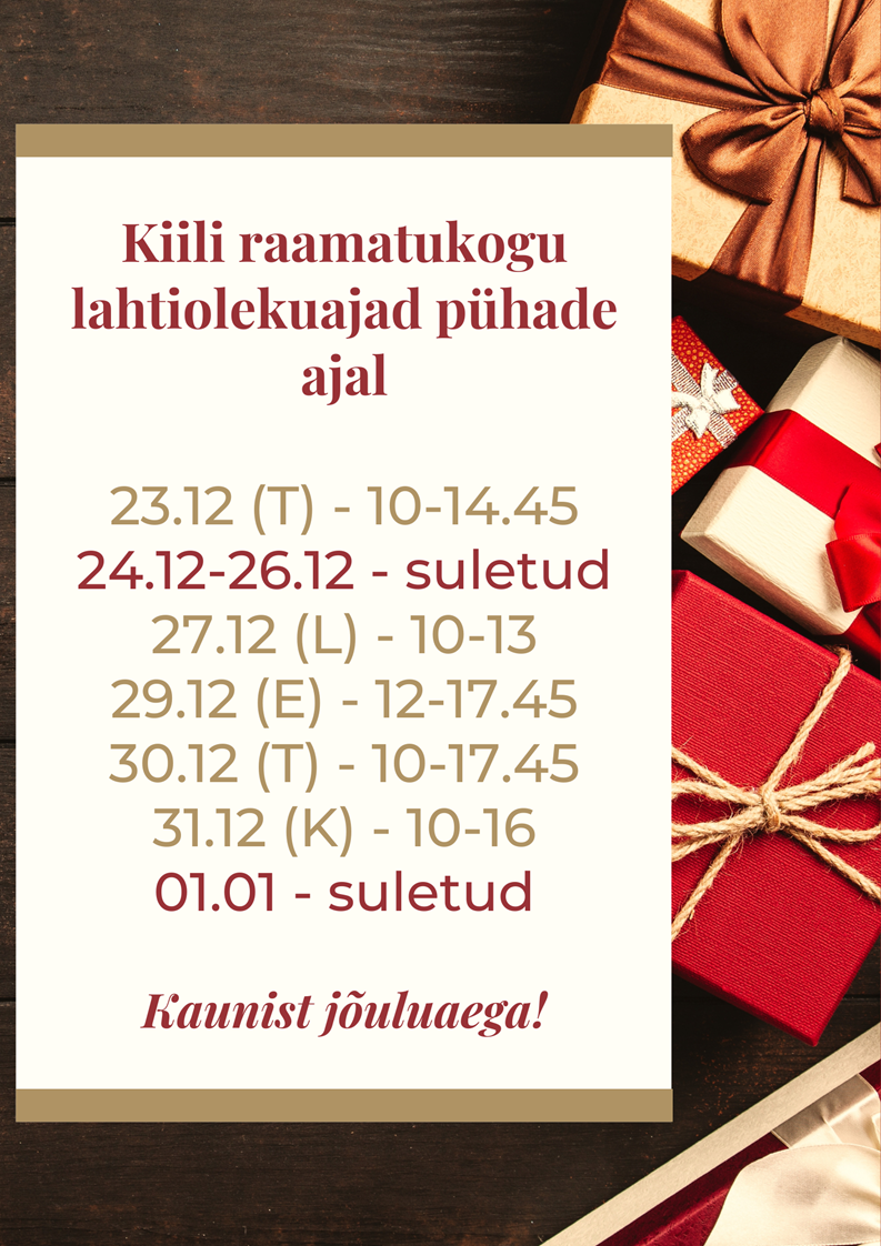 Lahtiolekuajad kodulehele