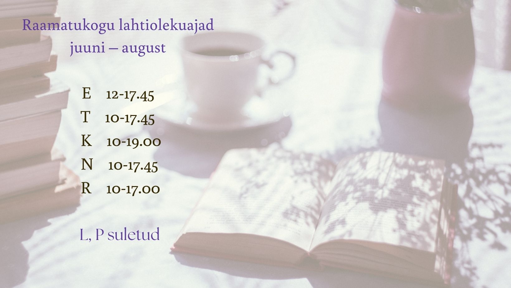 Suvised lahtiolekuajad